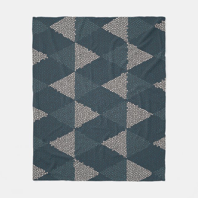 Stained Glass Blue Diamond Fleece Blanket (Front)