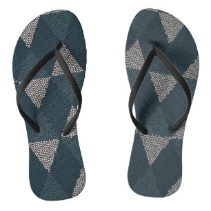 Stained Glass Blue Diamond Flip Flops