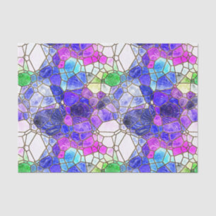 Stained Glass Blue Purple Green Decoupage Tissue Paper