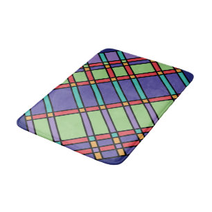 Stained Glass Bright Colors Bath Mat