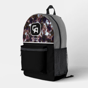 Stained Glass Brown White Print Cut Sew Bag