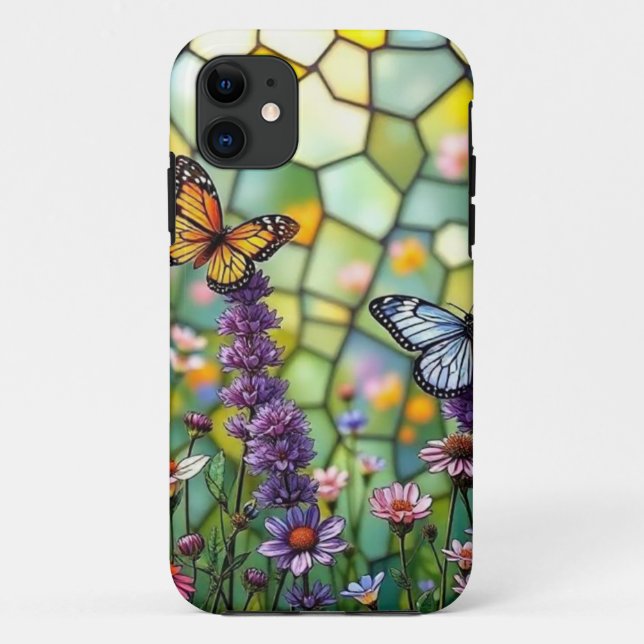 Stained Glass Butterflies  Case-Mate iPhone Case (Back)