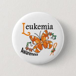 Stained Glass Butterfly 2 Leukaemia 6 Cm Round Badge