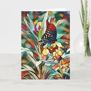 Stained Glass Butterfly Art Card