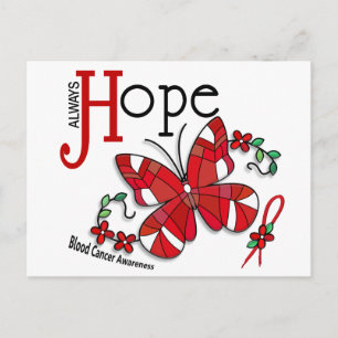 Stained Glass Butterfly Blood Cancer Postcard