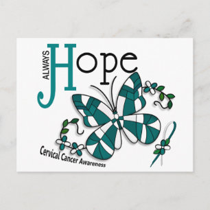 Stained Glass Butterfly Cervical Cancer Postcard