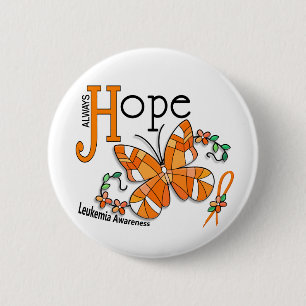 Stained Glass Butterfly Leukaemia 6 Cm Round Badge