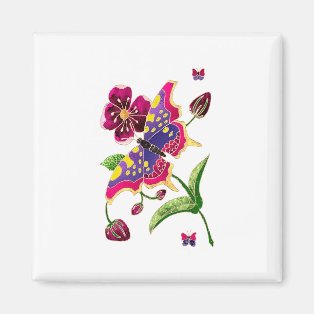 Stained Glass Butterfly Magnet (Front)