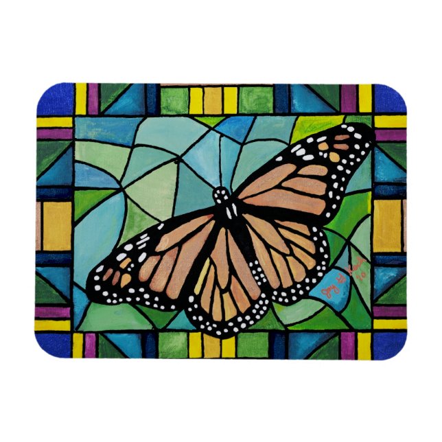Stained Glass Butterfly Magnet (Horizontal)