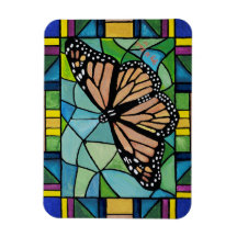 Stained Glass Butterfly Magnet