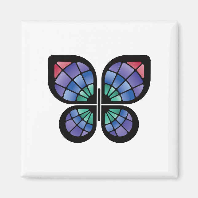 Stained Glass Butterfly Magnet (Front)
