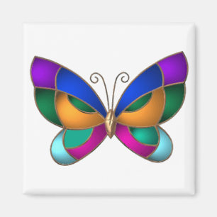 Stained Glass Butterfly Magnet