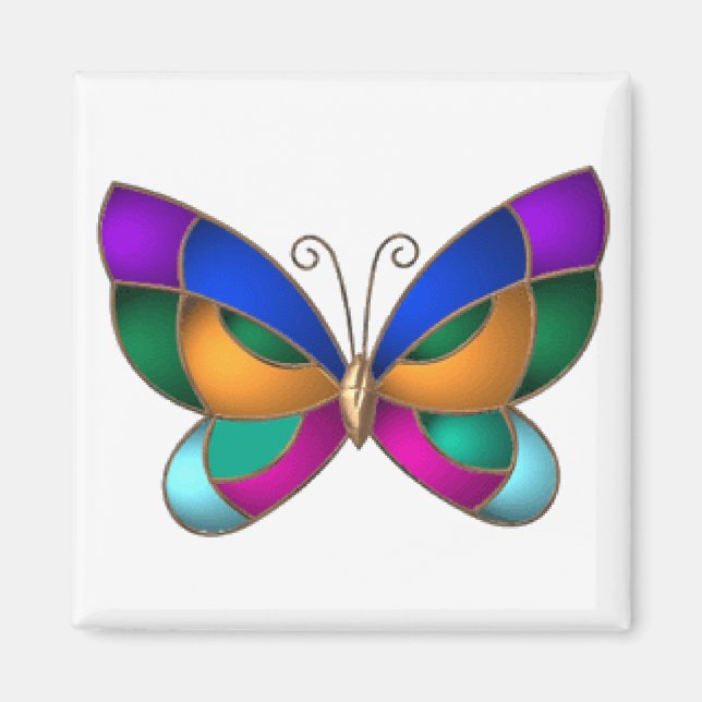 Stained Glass Butterfly Magnet (Front)