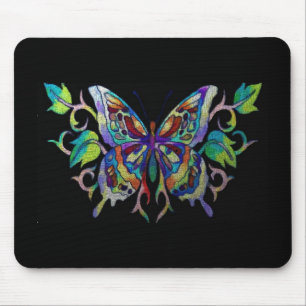 stained glass butterfly mouse mat