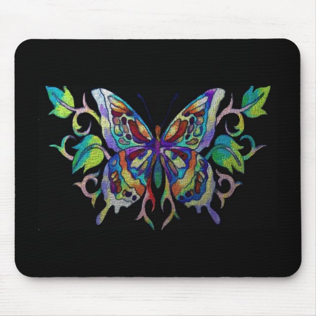 stained glass butterfly mouse mat (Front)