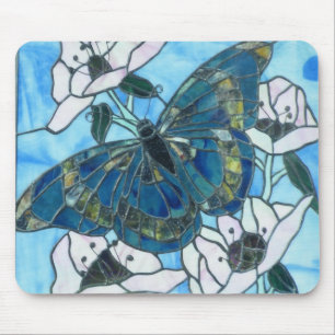 Stained glass Butterfly Mouse Mat