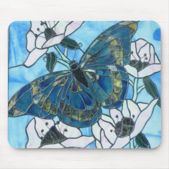 Stained glass Butterfly Mouse Mat (Front)