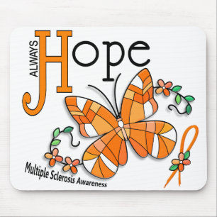 Stained Glass Butterfly Multiple Sclerosis Mouse Mat