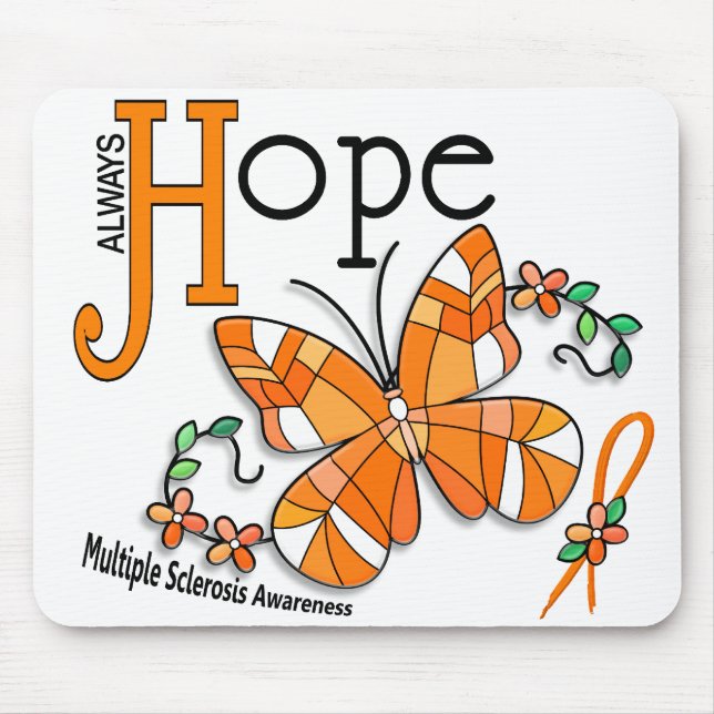 Stained Glass Butterfly Multiple Sclerosis Mouse Mat (Front)