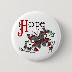 Stained Glass Butterfly Parkinson's Disease 6 Cm Round Badge