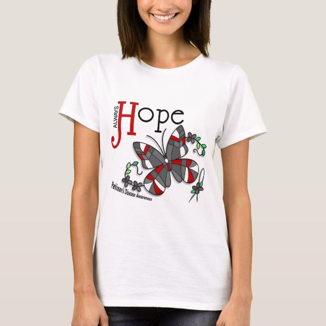 Stained Glass Butterfly Parkinson's Disease T-Shirt (Front)