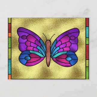 Stained Glass Butterfly Postcard