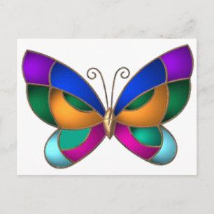 Stained Glass Butterfly Postcard