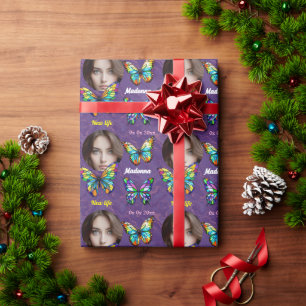 Stained Glass Butterfly Wrapping Paper