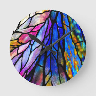 Stained Glass by Tiffany Round Clock