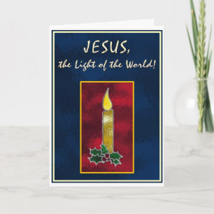 Stained glass candle holiday card