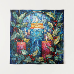 Stained Glass Candles Tapestry