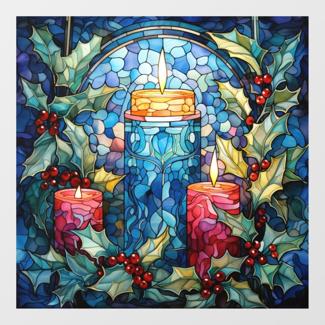 Stained Glass Candles Window Cling (Sheet)