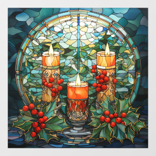 Stained Glass Candles Window Cling