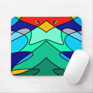 Stained Glass Cardinal Abstract Design Mouse Mat