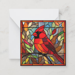 Stained Glass Cardinal Christmas Card