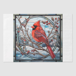 Stained Glass Cardinal Tissue Paper