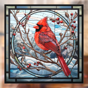 Stained Glass Cardinal Window Cling