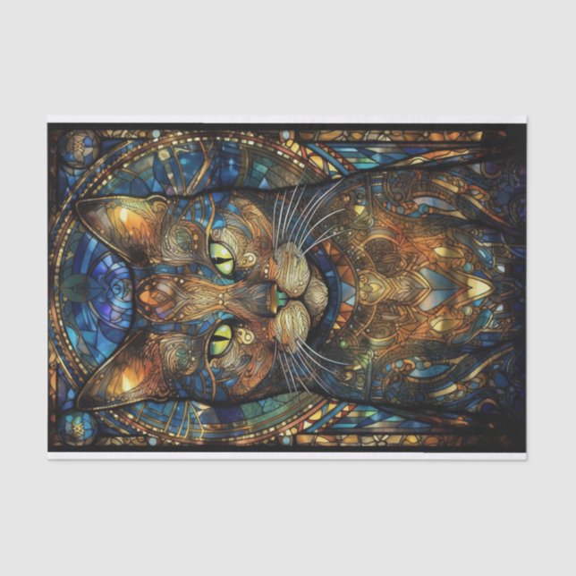 Stained Glass Cat 2 Tissue Paper (Front)