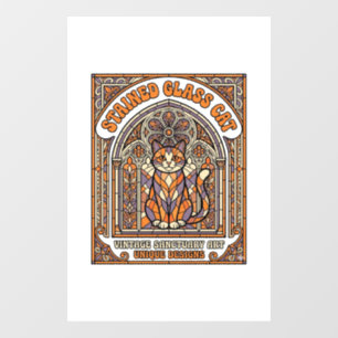 Stained Glass Cat Cat Stained Glass Church Vintage Window Cling