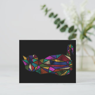 Stained Glass Cat Postcard