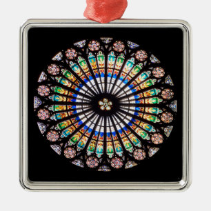stained glass cathedral rosette metal tree decoration