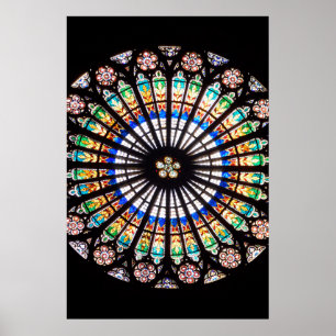 stained glass cathedral rosette poster
