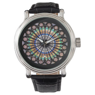 stained glass cathedral rosette watch