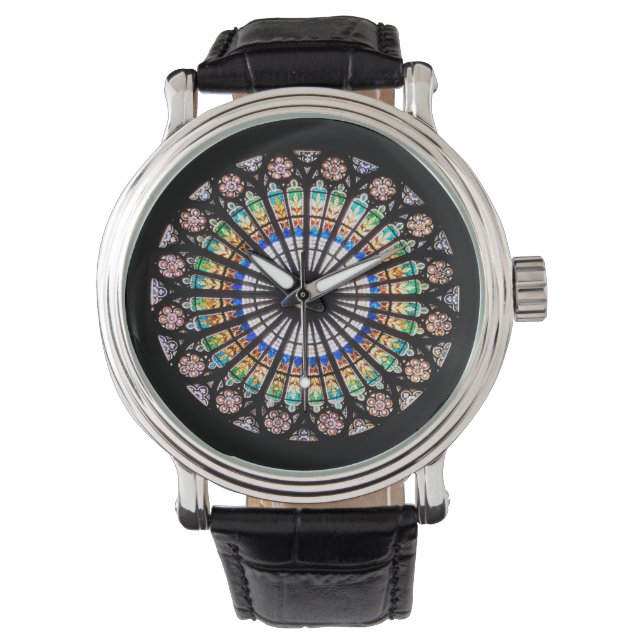 stained glass cathedral rosette watch (Front)
