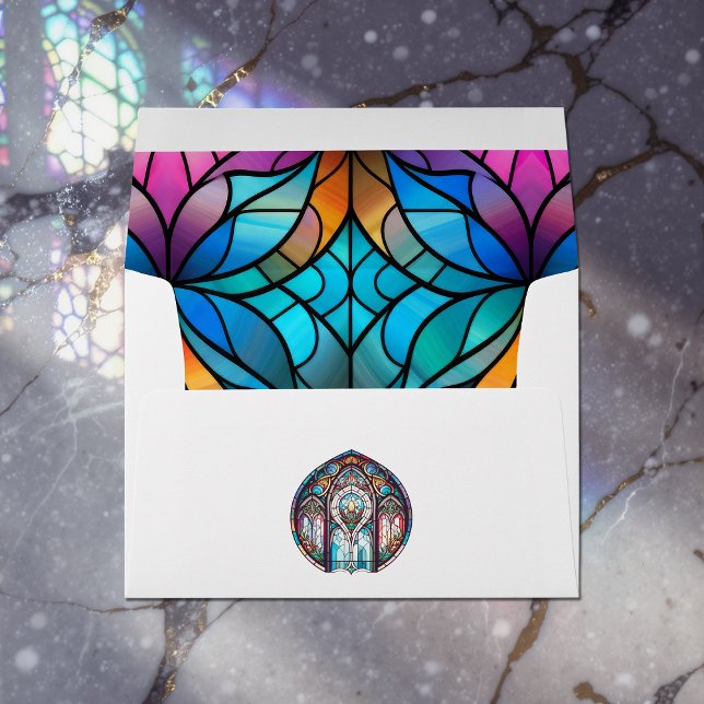 Stained Glass Cathedral Window Christmas Holiday Envelope (Stained Glass Cathedral Window Christmas Holiday Envelope)