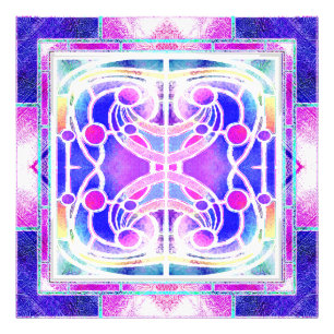 Stained Glass Cathedral Window in Lilac and Pink Photo Print