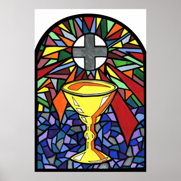 Stained Glass Chalice Art Poster Zazzle.co.uk