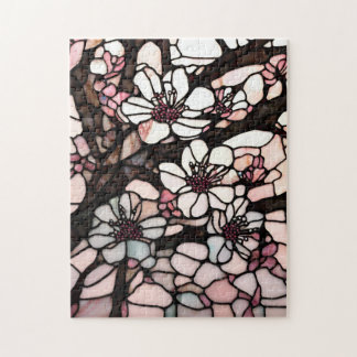Stained Glass Cherry Blossom Jigsaw Puzzle