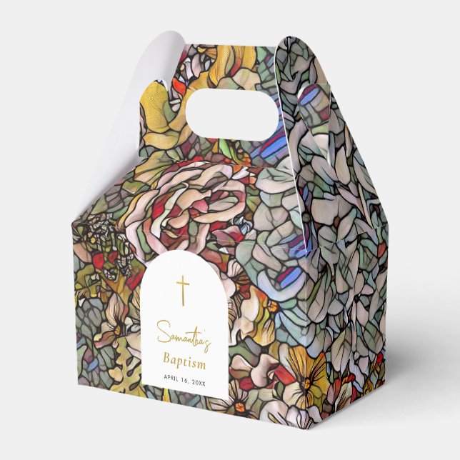 Stained Glass Christening Baptism Favour Favour Box (Front Side)