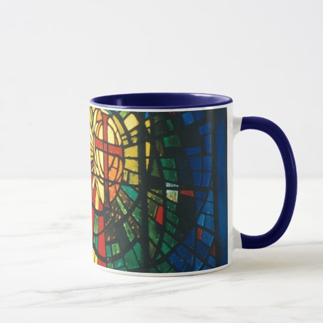 Stained Glass Christian Cross Coffee Mug art (Right)